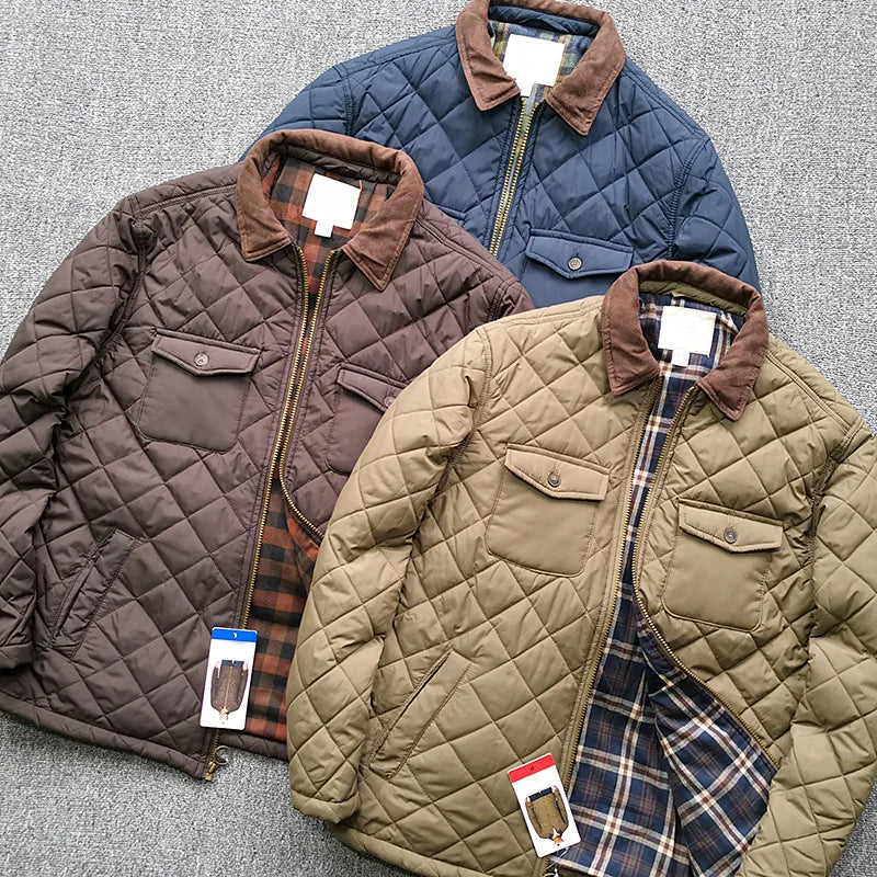 PHILLY - Classic Quilted Men's Jacket Corduroy Collar