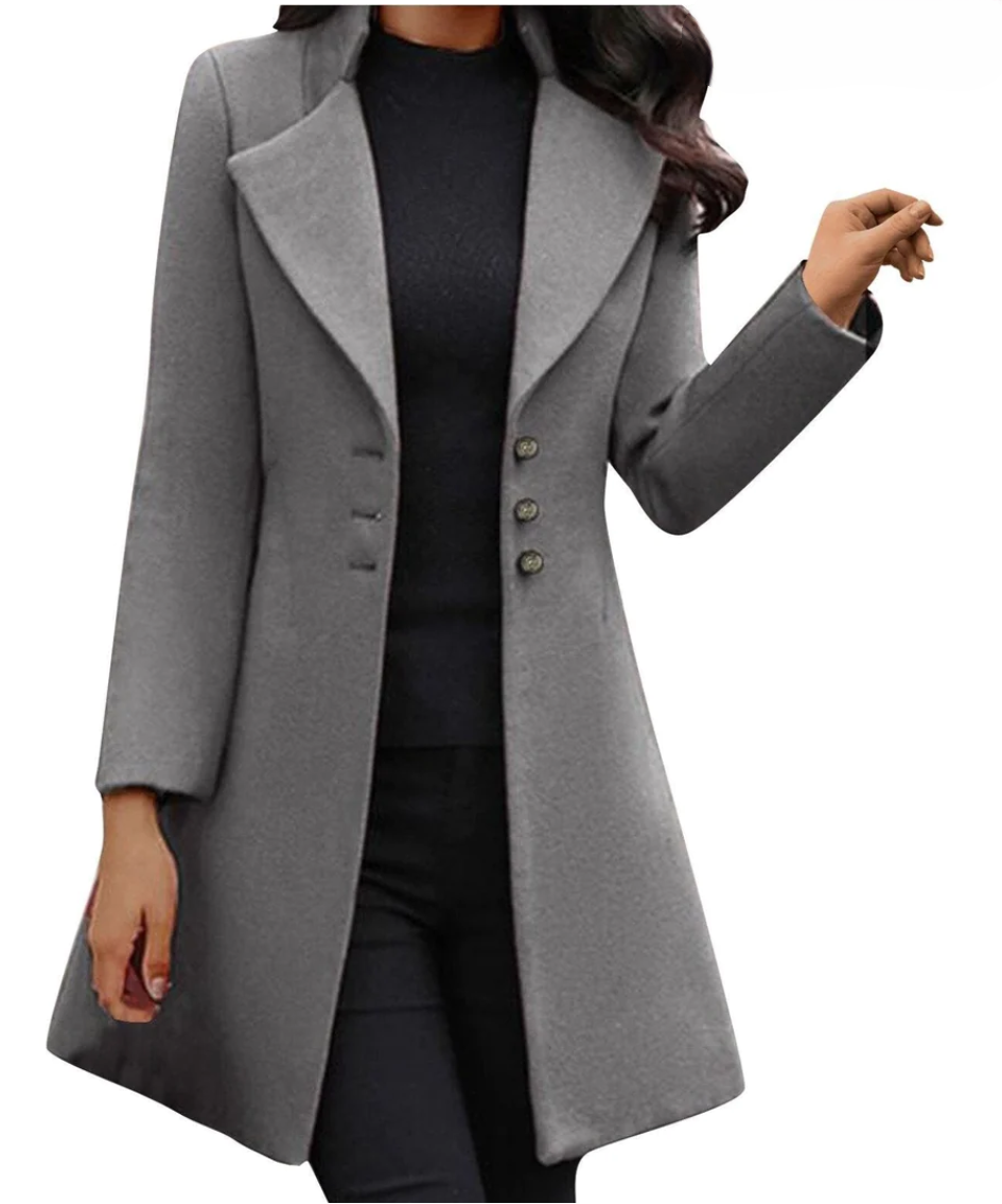 Savanah - Italian Wool Coat with Long Sleeves