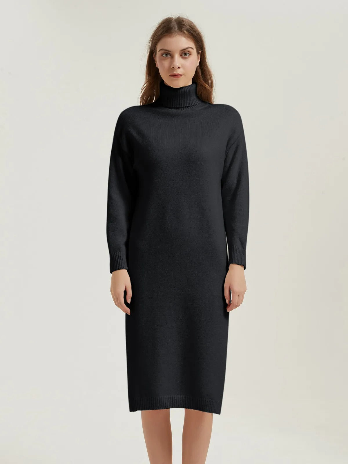 Olivia - Premium Turtle-Neck Dress